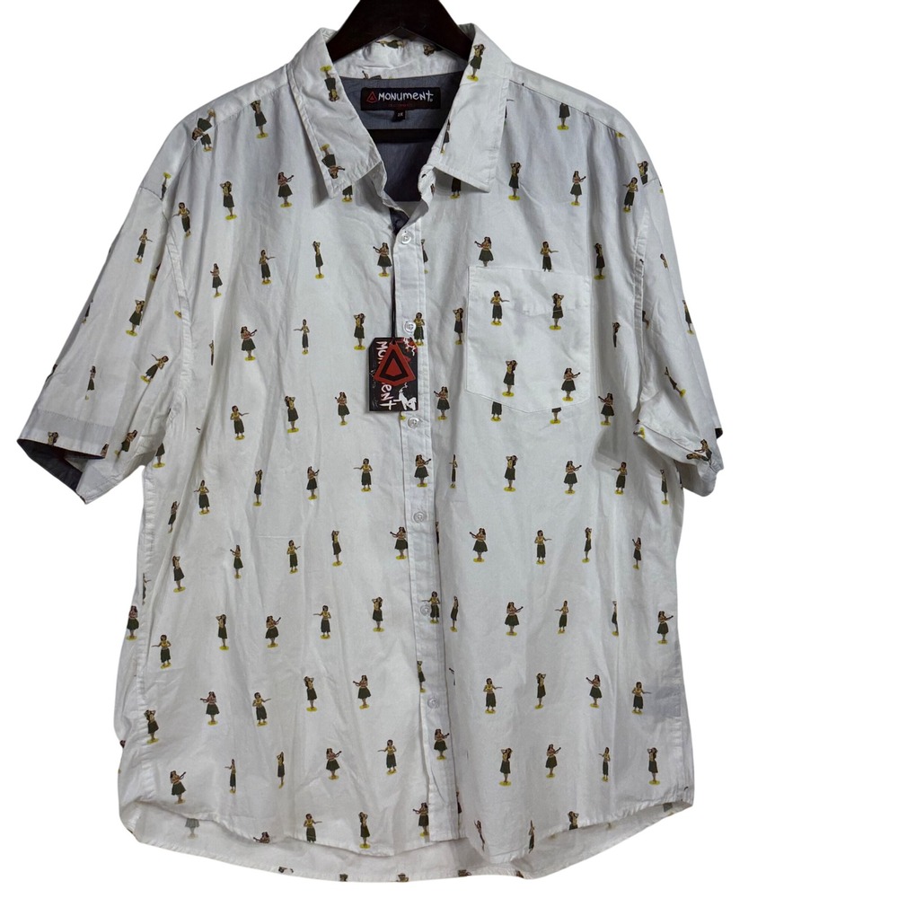 Monument Clothing Co. 2XL Aloha Hula Girl Button‎ Up Shirt